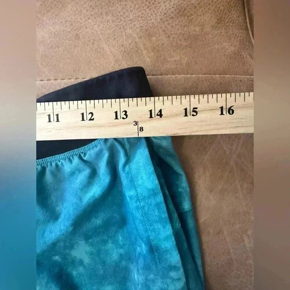 Lululemon T.H.E. Short Medium Men Aqua Linerless 9" Inseam Black Stretch - Picture 3 of 7